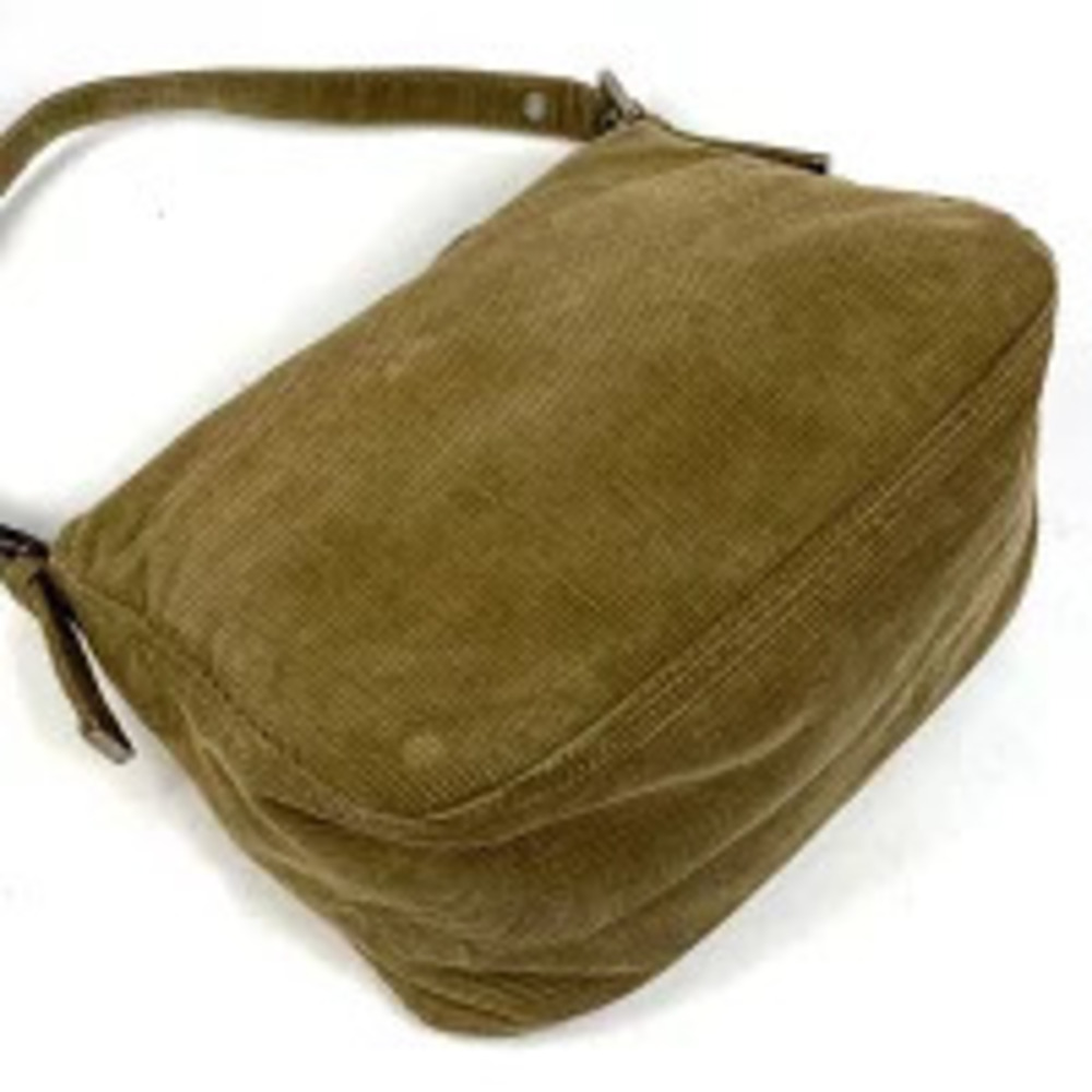 Fendi Corduroy Brown Handbag Hobo Zucca Shoulder Bag Brown